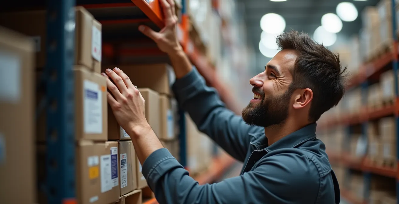 Ergonomische Golden Zone Platzierung von Schnelldrehern im Lager