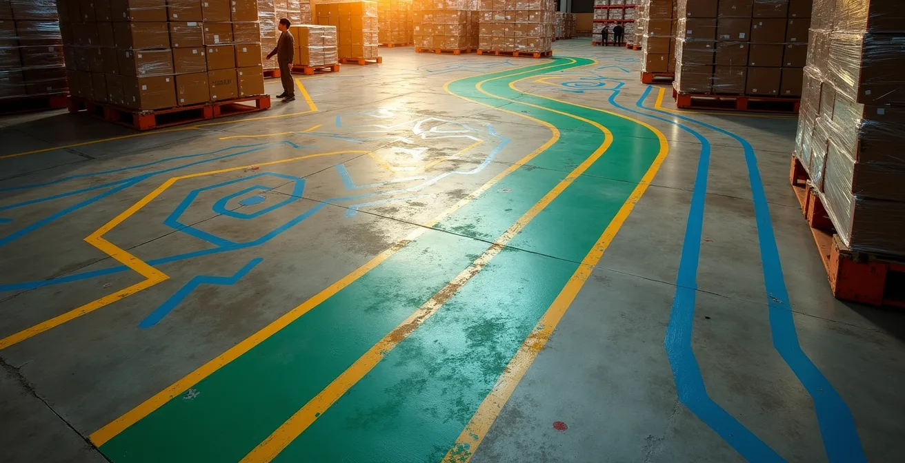 Visualisierung von Laufwegen im Lager mittels Spaghetti-Diagramm